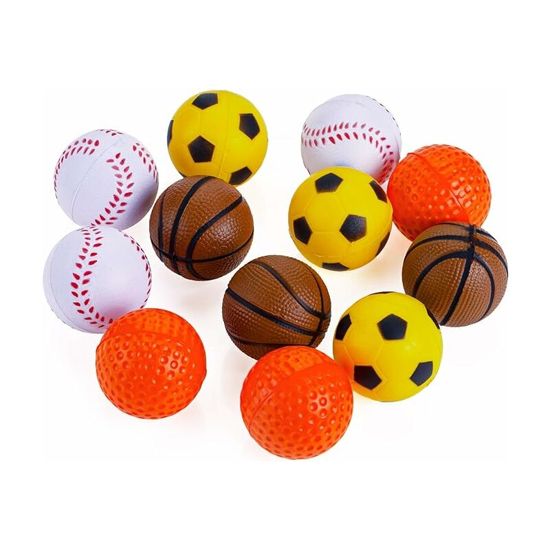 Lot de 12 balles de football en mousse souple pour chat - 4,1 cm - Pour  l'exercice et le jeu interactif - Jouet rebondissant sans bruit pour félin