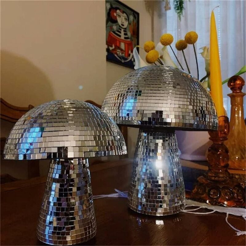 LAMPION D'EXTERIEUR 8 pouces champignon Disco boule miroir verre
