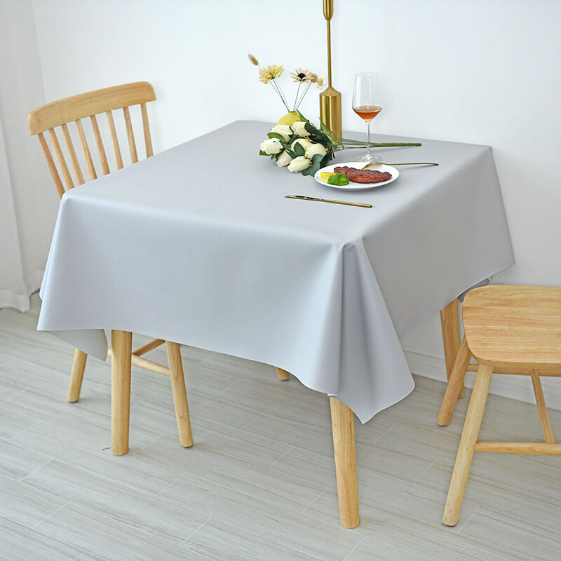 Nappe rectangulaire texturée imperméable, anti-éclaboussures, infroissable  nappe décoration de table gris 80x120cm