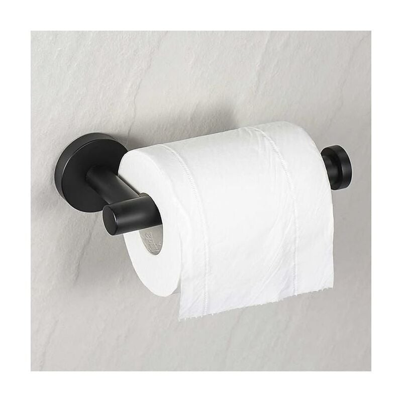 Porte-papier toilette noir mat avec étagère design peu encombrant