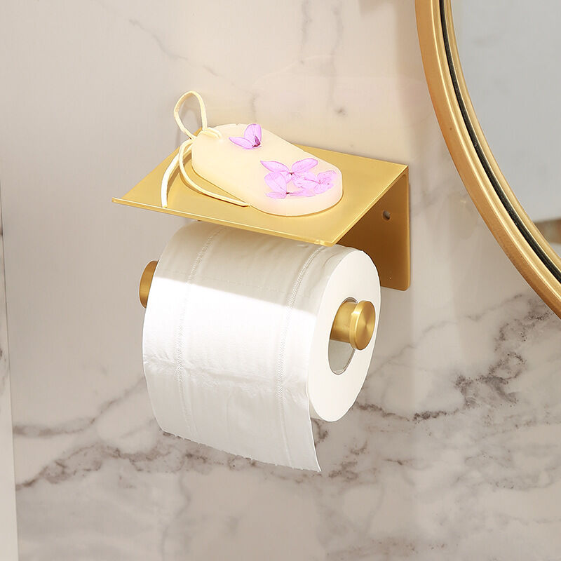 Porte-rouleau de papier toilette adhésif en acier inoxydable SUS304,  support de rangement mural, ensemble de cuisine, sans perceuse,  distributeur de mouchoirs - AliExpress