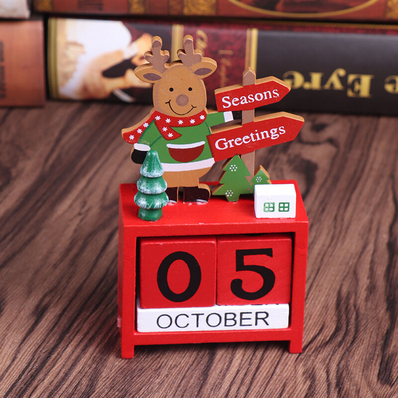 Calendrier de l’Avent compte à rebours de Noël avec nombre de blocs de  bois, Compte à rebours jusqu’à Noël, Calendrier de bureau
