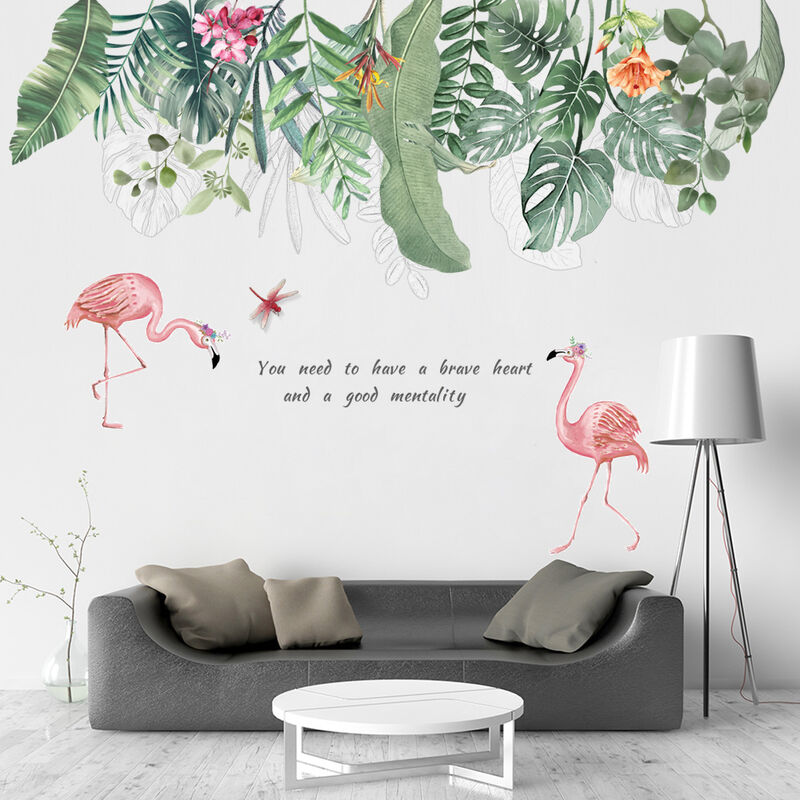 Stickers carrelage feuille tropicale sombre - Stickers Carrelage