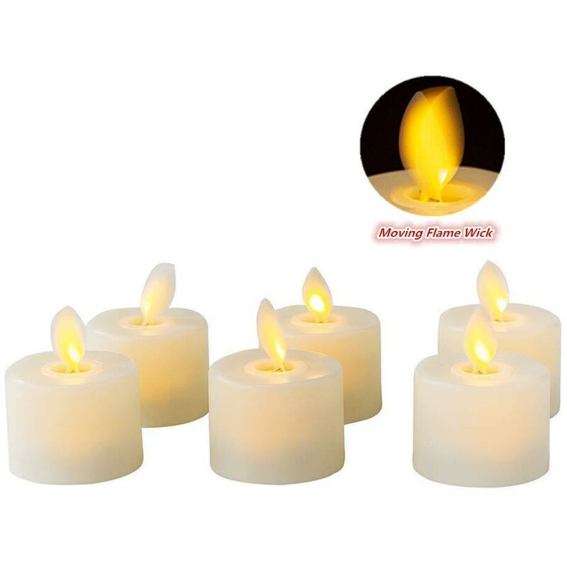 Bougies LED,Bougies Sans Flamme,Lot de 50 bougies LED Bougies CR2032 piles  Bougies Unscented Bougie chauffe-plat sans flamme claire vacillante de  lumière électrique 