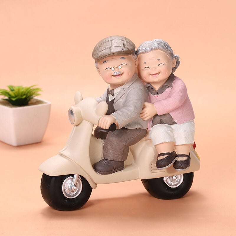 Beau cadeau amour grands-parents anniversaire mariage cadeau résine aimant  personnes âgées couple figurines jardin