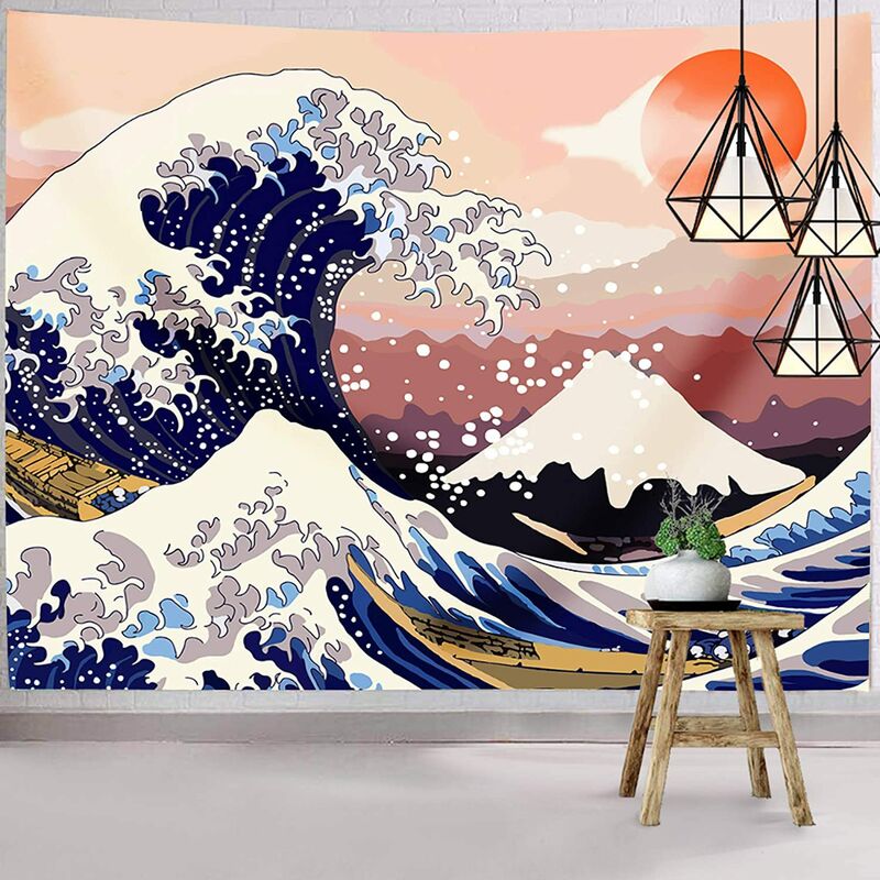 Tapisserie Murale Japonaise Tapisserie de Montagne de Fuji