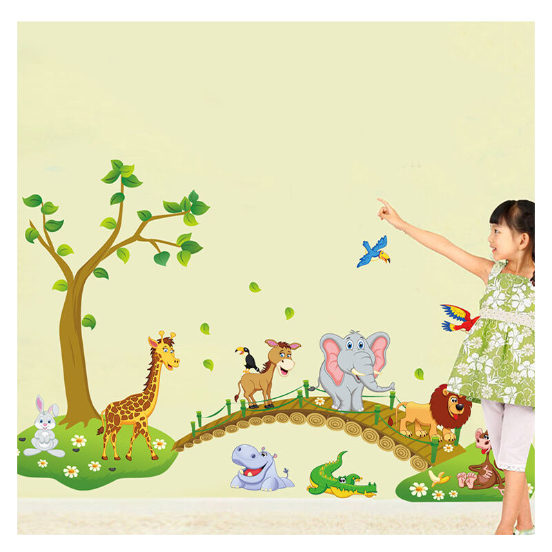 Jardin Oiseau Sticker Mural Amovible Sticker Mural Oiseau sur Arbre Peeling  Autocollant Décoration Murale Enfants Pépinière Chambre Salon