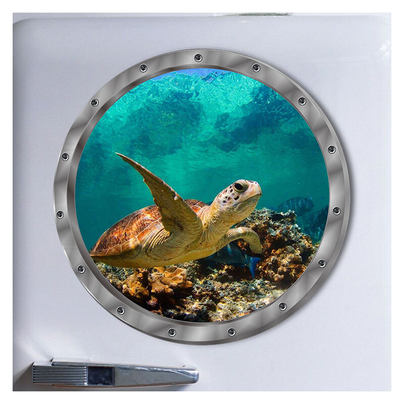 Acheter 1/4 pièces autocollant mural thème du monde sous-marin herbe de mer  bulle tortue hippocampe PVC salon chambre décoration mur Art décalcomanie  fournitures pour la maison
