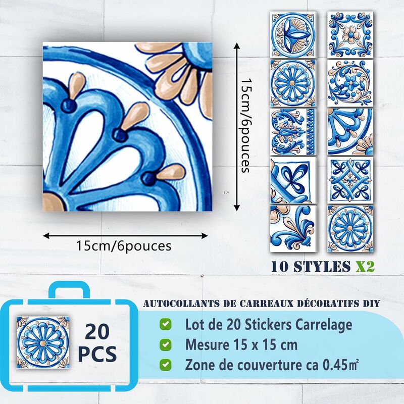 Credence Adhésive Maroc, Crédence Cuisine à Coller, Stickers Carrelage Salle  De Bain, Stickers Muraux -  France