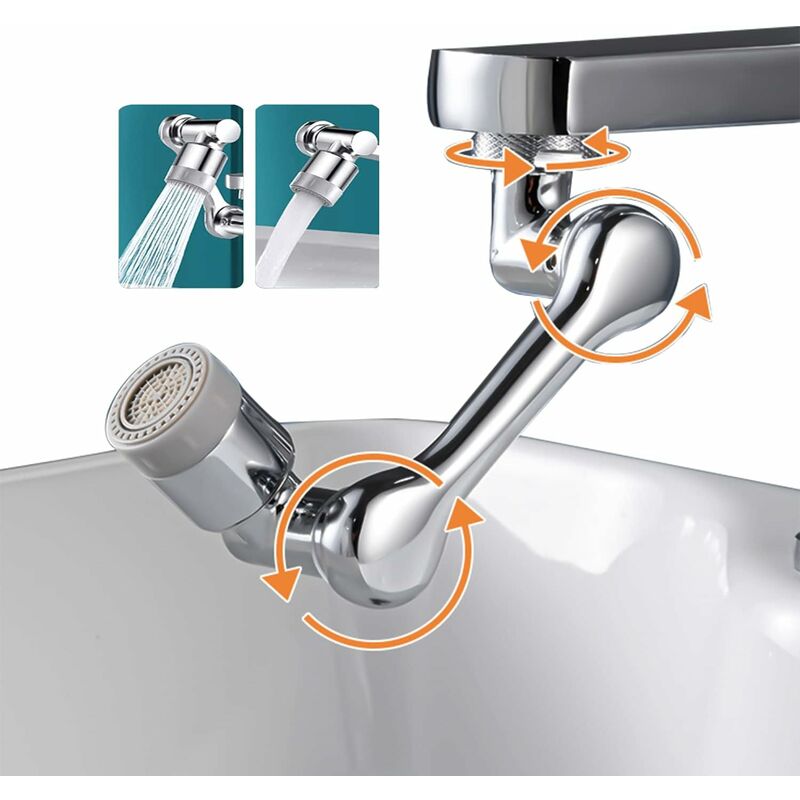 Acheter Prolongateur d'aérateur de robinet rotatif à 1440 °, en métal et  cuivre, filtre anti-éclaboussures, buse de barboteur, pulvérisateur  d'économie d'eau de cuisine