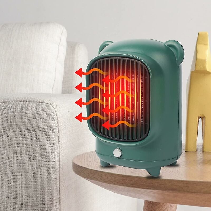 Ventilateur de chauffage électrique en céramique Ptc vert portable