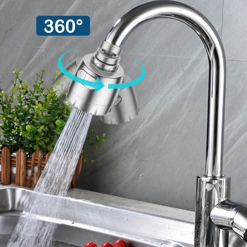 Aérateur de robinet, pivotant à 360 degrés, 2 modes de filtre de robinet de  cuisine réglable Bubbler pour salle de bain de cuisine, filetage interne de  22 mm, noir, 1pcs