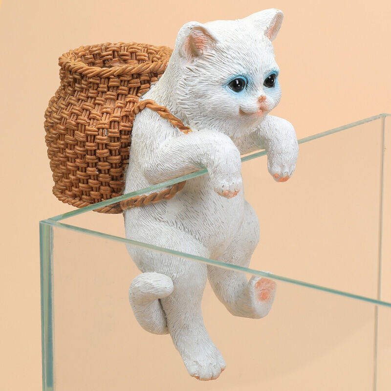 Figurines miniatures de chat, petite statue modèle animal chats fée  ornement de jardin pour bricolage décoration d'intérieur moderne jouets  pour enfants(7)