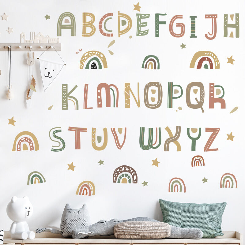 Sticker Mural Géant Lilo et Stitch avec lettres de l'alphabet pour