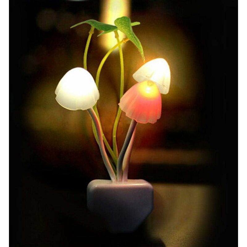 Lot de 4 veilleuses LED à brancher avec capteur automatique du crépuscule à  l'aube, lampe à économie d'énergie 0,5 W Dream Nightlight Rose Flower  Champignon Veilleuses