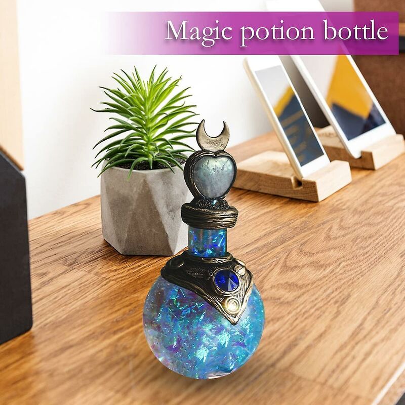 Ornement de bouteille de potion magique de lune (bleu)