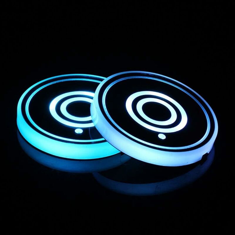 Xotic Tech Lot de 2 porte-gobelets de voiture LED 7 couleurs solaires  changeantes Tapis de chargement USB Luminescent, lampe d'ambiance  intérieure automatique : : Auto
