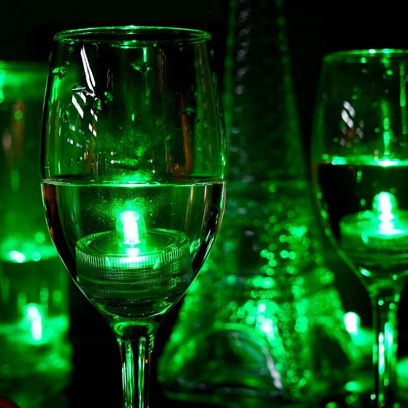 Vert Lampe à bougie LED imperméable, 12 pièces, bougies à thé submersibles,  lampes'ambiance pour Table de Bar