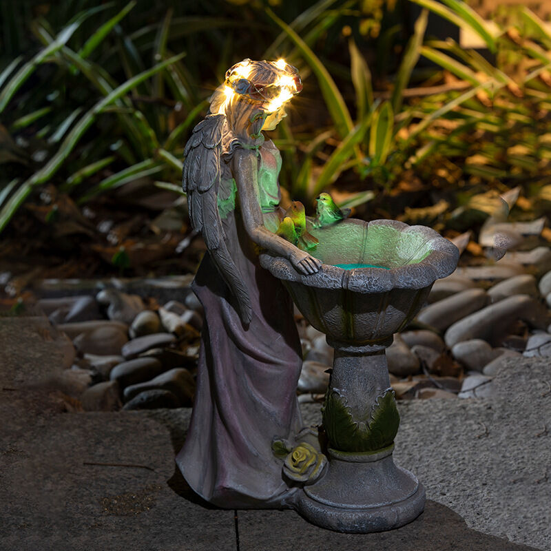 Décoration solaire LED de jardin, style statue d'Ange rococo, Déco Solaire