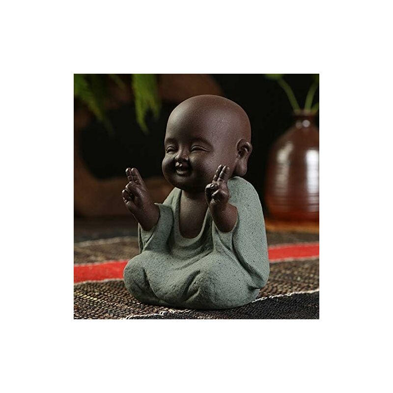 Statue de moine en céramique Petit Bouddha Mignon Petit Bouddha créatif Petit  Bouddha Artisanat Poupées Ornements Délicat Cadeaux classiques Arts et  artisanat (7 x 10 cm)