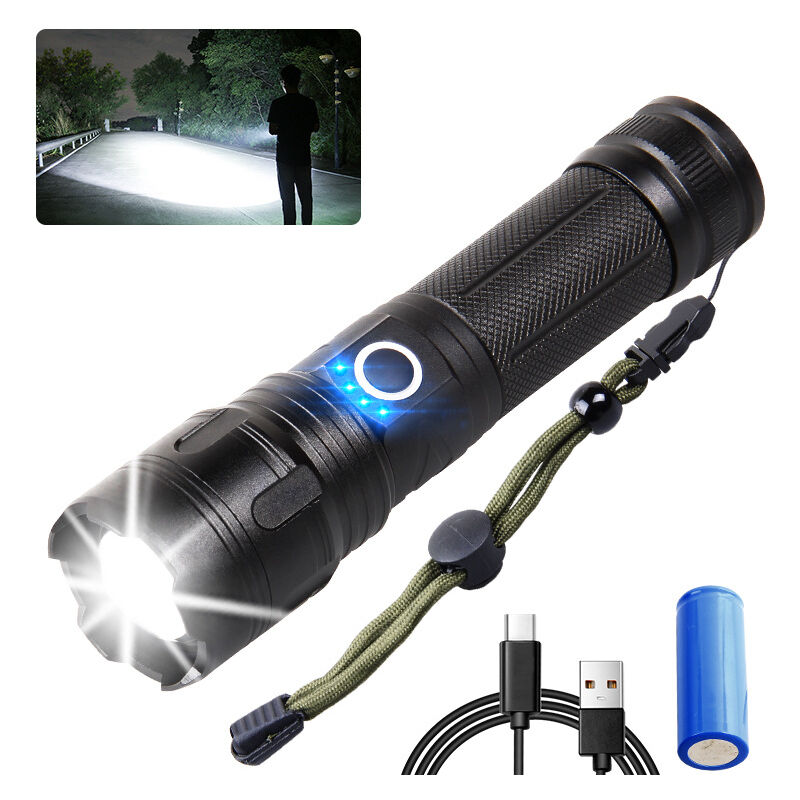 Mini lampe de poche Rechargeable a LED, petite lampe torche Portable a  longue portee, pince a stylo, lumiere forte, lanterne d'exterieur, de  chasse, de Camping et de menage