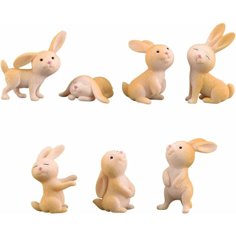 Figurines de lapin miniatures Jouets Oeufs de Pâques Gacha Plastique  Décoration intérieure Fournitures Cadeaux Mignons et intéressants  Eastereggs