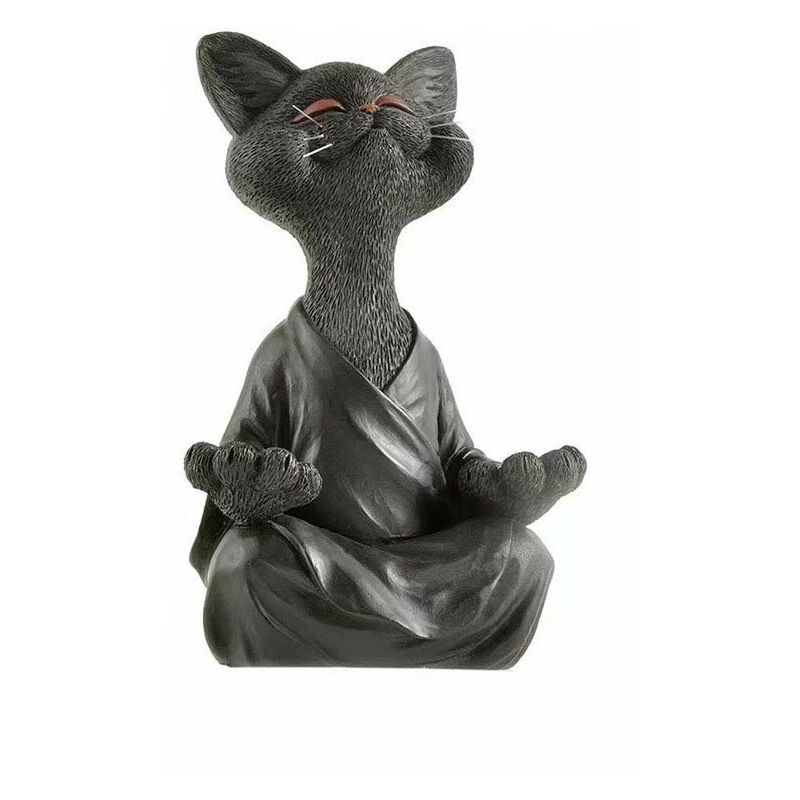 MONLEYTA Figurine de Chat Noir en résine Miniature 6 pièces avec