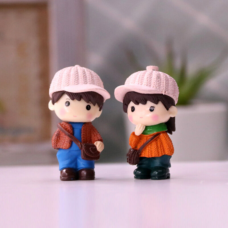 Statue garçon et fille Kawaii garçon et fille ensemble de poupée jouet,  chapeau haut de forme