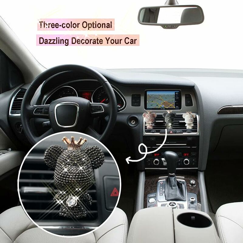 Décoration de voiture Désodorisants de voiture pour femmes Bling Accessoires  de voiture Sortie d'air Décoration Bling Accessoires de voiture pour femmes  Voiture