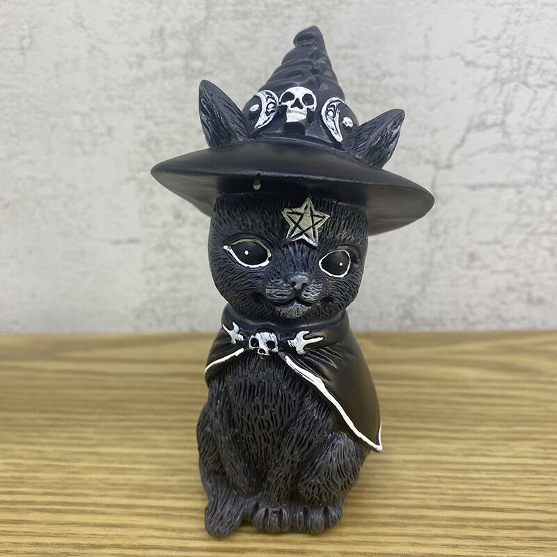 Adorables décorations de chat nain de sorcière - Figurines