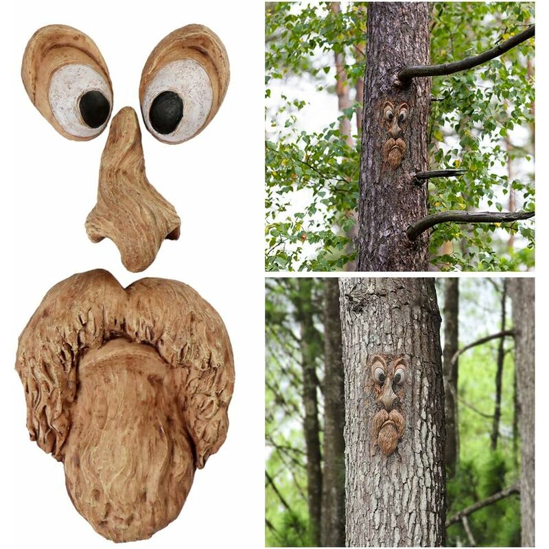 Décoration de visage d'arbre Arbre Visage Vieil Homme Arbre