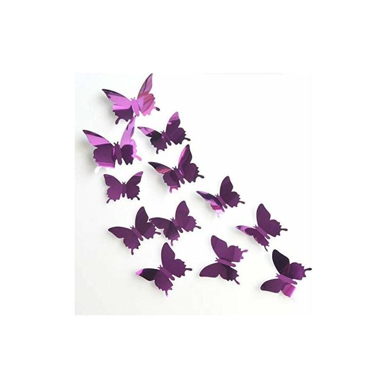 Stickers muraux amovibles décoration 12 violet miroir