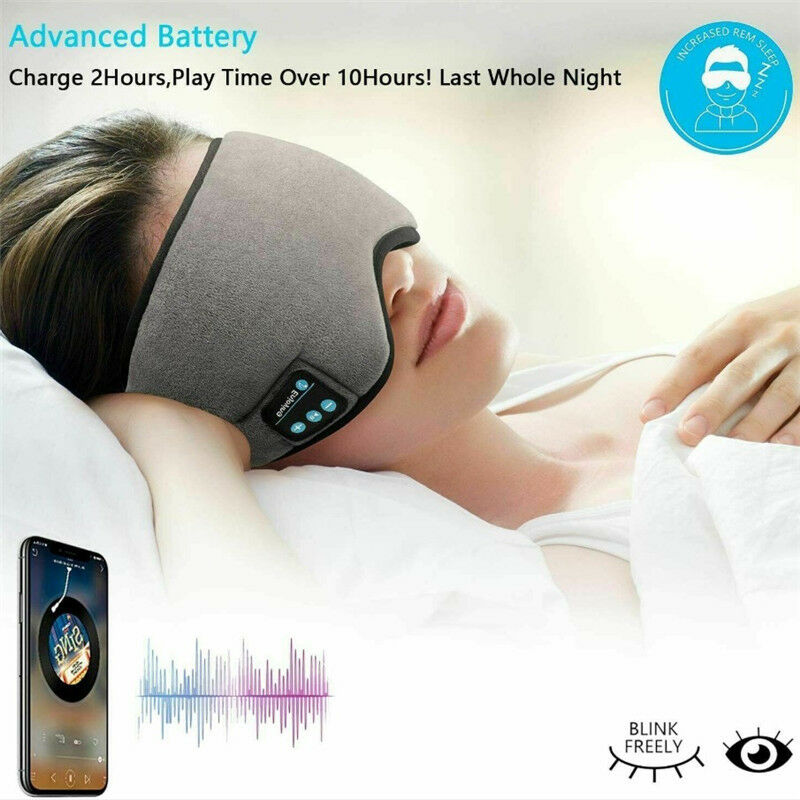 Masque de Sommeil Bluetooth Casque de Sommeil sans Fil 3D couteurs