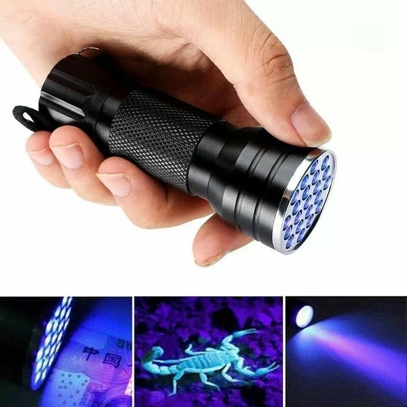 Lampe de poche LED ultraviolette 21led lampe de détection d'argent  ultraviolette lampe Scorpion lampe de détection de tache d'urine pour  animaux de compagnie