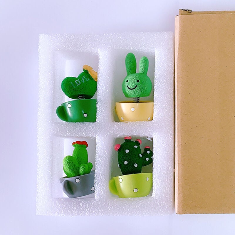 BETESSIN Kit de 4pcs Décoration Tableau de Bord de Voiture Ornements  Mignons Pot de Cactus Mini Figurine de Cactus Accessoire Décoration pour  Voiture Maison Bureau Cadeaux : : Cuisine et Maison