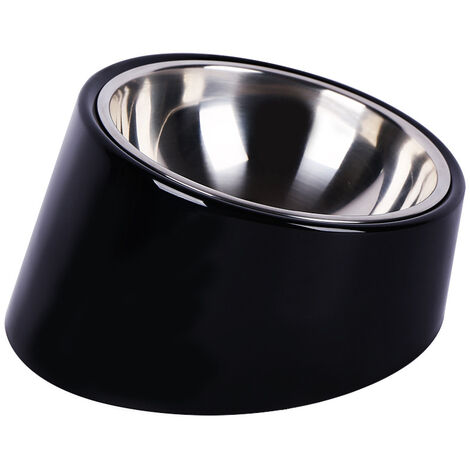 Bol pour chat et chien, bol incliné anti-dérapant support moderne bol pour  chien, avec bol amovible en acier inoxydable, noir, 17.57.5CM