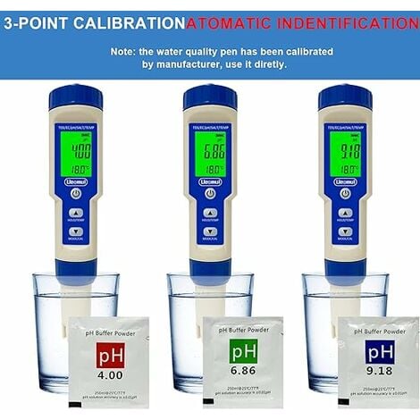 Achetez Testeur de Qualité de L'eau 5-paramètres Multi-paramètres Compteur  D'eau D'eau IP67 Digital LCD Qualité de la Qualité de L'eau ph / Tds / ec /  Temperture / Saliity Analyseur de Détecteur