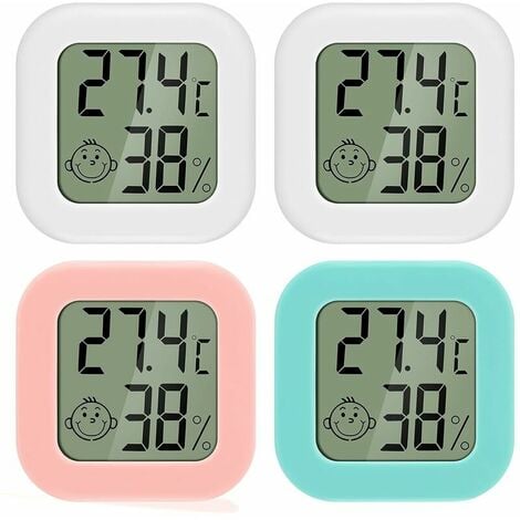 Thermomètre Hygromètre Intérieur, 8 pièces LCD Mini Digital