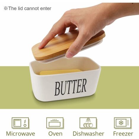 Beurrier Porcelaine et Couvercle - Butter Boîte Récipient Avec Couteau à  Beurre avec Bague d'Étanchéité en