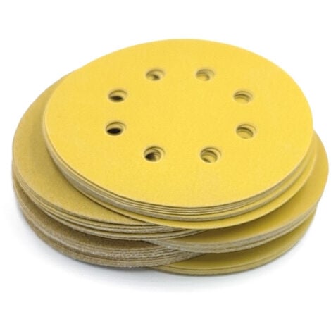 Disques abrasifs 5 pouces, 110 disques abrasifs pour ponceuse, tampons de  ponçage ronds 8 trous, grain