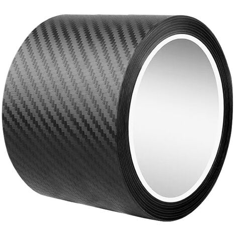 fibre de carbone autocollant, 5 cm x 10 m Film carbone autocollant pour  seuil de portière de voiture 6D - Noir
