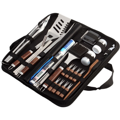 Ensemble d'accessoires pour barbecue 28 en 1 kit d'outils avec sac