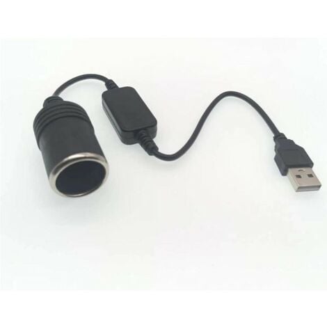 Convertisseur de prise allume-cigare USB A mâle vers 12 V
