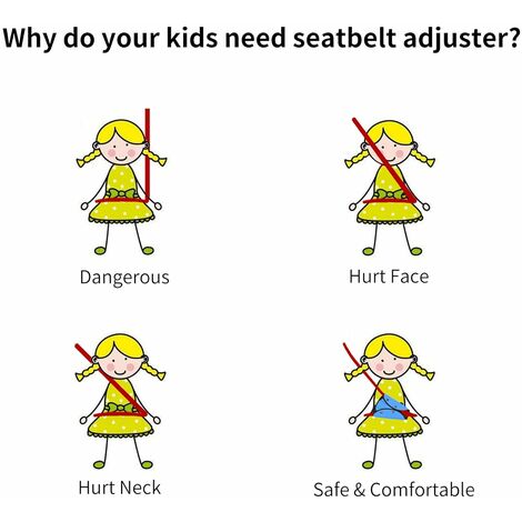 Lot de 2 ajusteurs de ceinture de sécurité pour enfants