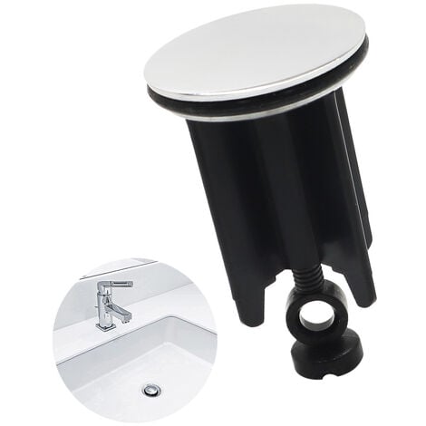 Bouchon de lavabo de salle de bain universel 40 mm, bouchon de vidange  chromé, en laiton, avec joint en caoutchouc, hauteur ad