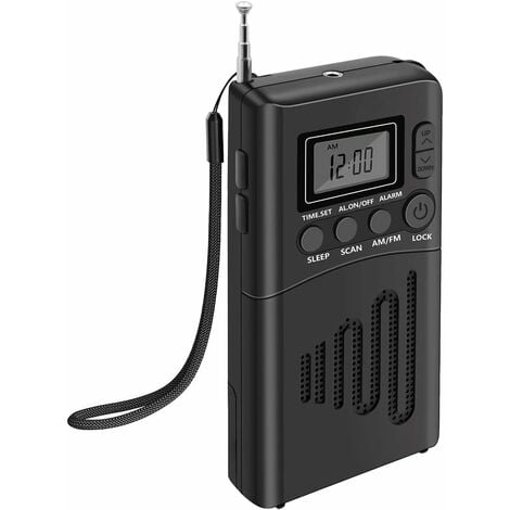 Radio Portable, FM/AM Mini Transistor Radio avec Une Excellente Réception  et Une Qualité Sonore Elevée, Radio à Pile avec Connexion Timed/Casque
