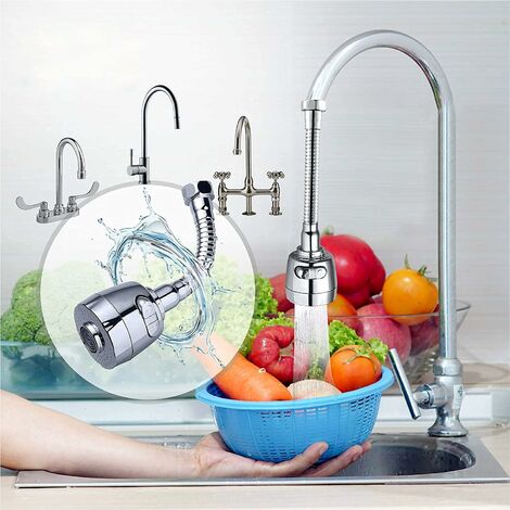 Vinabo Aérateur de Robinet, 360° Pivotant Robinet, Gorgeurs Aérateur Robinet,  à économie d'eau Robinet Filtre Régulateur Spray Tête Buse pour Cuisine  Salle de Bains, 2 Modes, Argenté : : Bricolage