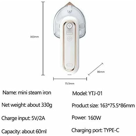 Fer À Suspendre Rotatif,Mini Fer À Repasser Pliable,Nano Steam