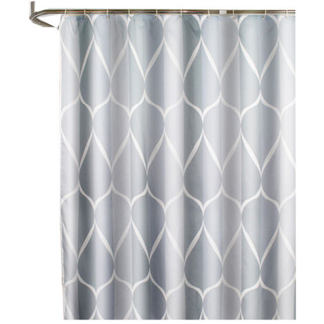 RIDEAU DOUCHE 180X200 TISSU/PVC GRIS