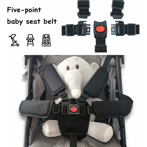 Ceinture de sécurité 5 points Harnais de siège réglables pour bébé enfant  Sangle de sécurité pour poussette Chaise haute